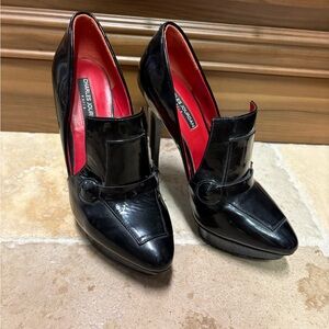 Charles Jourdan Black Patent Leather Heels